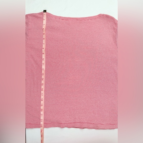 Chico's Red White Micro Striped Boat Neck Pullover Top Size Large - Picture 7 of 7